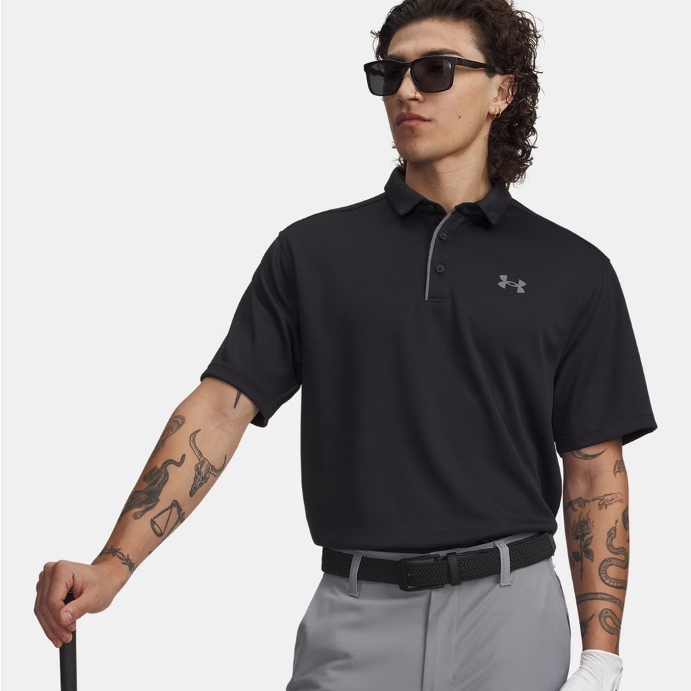 Under Armour Men's Black Tech Polo